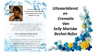 LIVESTREAMING  Uitvaartdienst en Crematie van Selly Mariska BechaiRefos [upl. by Ruperta]