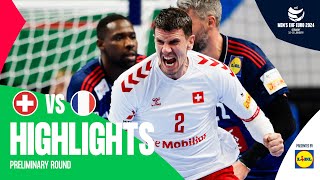 Swiss arent afraid of the Olympic champs  Switzerland vs France  Highlights  Mens EHF EURO 2024 [upl. by Raychel]