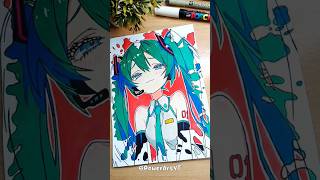 Drawing Hatsune Miku✨ Coffee Art プロセカ hatsunemiku 初音ミク art shorts [upl. by Particia]