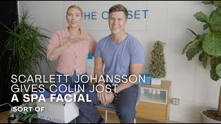 Scarlett Johansson Gives Colin Jost a Spa Facial Sort Of  The Outset [upl. by Marchall]