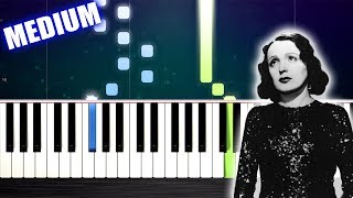 Edith Piaf  Non Je ne regrette rien  Piano Tutorial MEDIUM by PlutaX [upl. by Aretha]