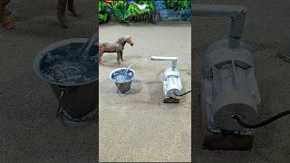 Mini tractor project mini motor water pump project horse video  278 [upl. by Tullus]