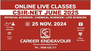 CSIR NET Online Classes June 2025 csirnet careerendeavour csirnetonlinecoaching [upl. by Egiap]