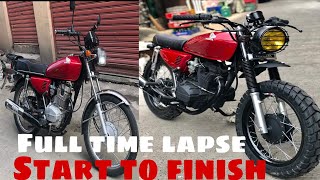 Honda Tmx 125 Scrambler Brat Build full time lapse low budget build Honda tmx 125 Cafe racer [upl. by Minardi171]