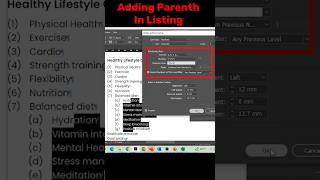 How to add parenth in Numbering list in indesign  Lee Graphics [upl. by Skip546]