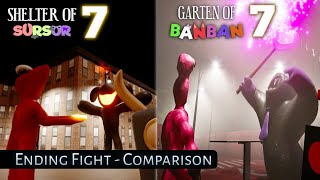 SHELTER OF SURSUR 7 VS GARTEN OF BANBAN 7 ENDING FIGHT Comparison [upl. by Llertniuq772]