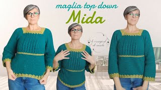 Maglia Uncinetto Top Down quotMidaquot [upl. by Norrahc]