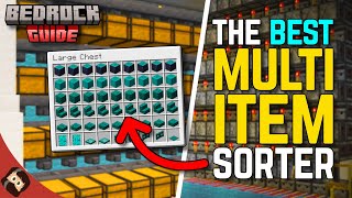 AUTO MultiItem Sorter Storage System  Minecraft Bedrock Guide S3 EP43  Lets Play Survival Guide [upl. by Acinorav160]