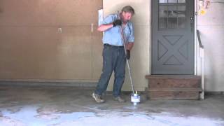 Painting a Garage Floor Part 12 Applying the First Coat of Paint [upl. by Bautram108]