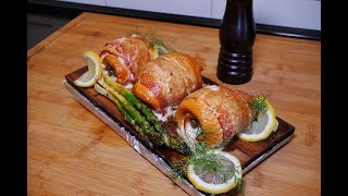 Geräucherte SaiblingsfiletBacon Roulade mit Grünem Spargel  Zedernholzplanke  Weber Go Anywehre [upl. by Aryk]