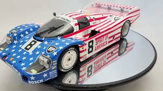 Minichamps 1986 Porsche 956L Stars  Stripes Spirit of America 8 24H Le Mans Follmer Morton Miller [upl. by Enimassej]