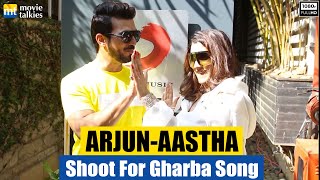 Arjun Bijlani amp Aastha Gill seen bonding while shooting a Gharba Song for Navratri [upl. by Eeltrebor]