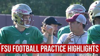 FSU Football PRACTICE HIGHLIGHTS  UNC Week Wednesday Practice  Warchant TV FSU [upl. by Paucker]