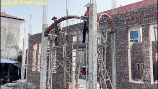 Curved Door Arch Construction Techniques  Creating Frames And Building Arches With Bricks [upl. by Iney]