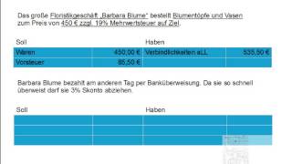 Buchhaltung leicht und kompakt 19 Skonto bei einer Lieferung [upl. by Rentsch75]