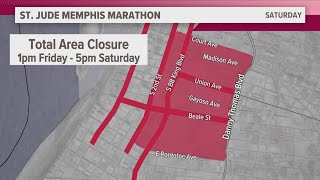 Road closures amp detour routes for the 2023 St Jude Memphis Marathon [upl. by Irt]