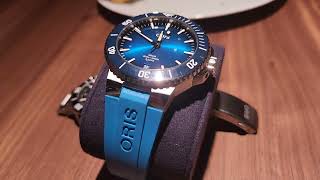 ORIS AQUIS DATE CALIBRE 400 NEW 2024 RELEASES BLUE DIAL [upl. by Aniger]