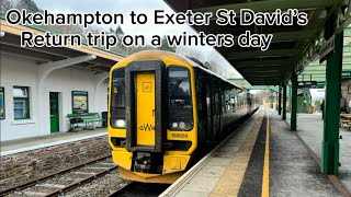 Okehampton to Exeter St David’s Return trip a Winters day Great Western Railway [upl. by Htebesile]