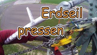 110KV Freileitung pressen und abspannen an einer Hochspannungsleitung [upl. by Tomkiel]