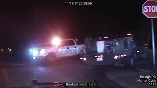 Dashboard video Billings police fatally shoot man following pursuit long version [upl. by Itaws]