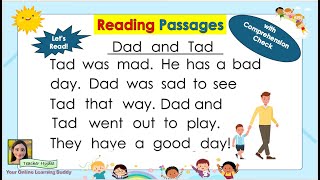 Reading Passages Reading ComprehensionPractice Reading English  Kinder Grade 1Grade 2 Grade 3 [upl. by Aletta699]