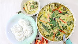 Thai Green Curry with Chicken ขนมจีนแกงไก่  Episode 185 [upl. by Efioa]