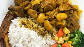 CURRY CHICKEN JAMAICAN STYLE WITH BEANS  CARIBBEAN DINNER [upl. by Eblehs]