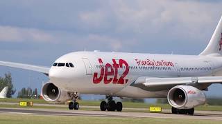 Jet2 LS891 GVYGL Airbus A330KC3 takeoff Manchester 170817 [upl. by Desiri]