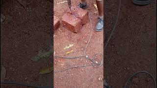 Making pieces of laterite brickhardwork constructionsite contructionwork constructionworker [upl. by Hendrika]