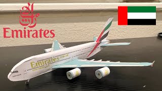 Airigami Emirates Airbus A380 build Papercraft [upl. by Terej]