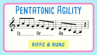 Pentatonic Riffs and Runs Vocal Warm Up  Vocal Agility Ee Ay Ah [upl. by Ulrike840]