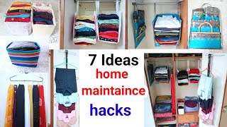 7 home organising hacksspace saving hackscloth organisation ideasold carry bag reuseclothe reuse [upl. by Bernadina]