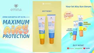 1st Airy Sun Serum  Emina Sun Battle SPF 50 PA [upl. by Nicolella315]