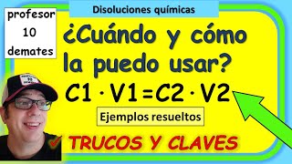 Cálculos para hacer DILUCIONES C1·V1C2·V2 Ejemplos resueltos disoluciones [upl. by Friday331]