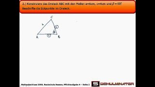 Abschlussprüfung Mathe Realschule Hessen 2009 Pflichtaufgabe 4 [upl. by Lyrehc]