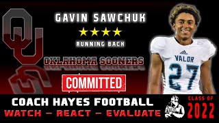 4⭐ Gavin Sawchuk Highlights  The 2 RB in the class of 22 is committed to Oklahoma WRE [upl. by Niowtna722]