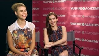 VAMPIRE ACADEMY  Zoey Deutch amp Lucy Fry interview [upl. by Ahsienauq889]