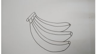 Easy banana drawing and colouingStep by step for kids [upl. by Laith]