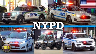 New York NYPD Police Cars With Lights amp Siren Collection [upl. by Odine]