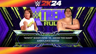 WWE 2K24 AMBULANCE MATCH 2024  ANDRE THE GIANT VS ROWDY RODDY PIPER  SIMULATION [upl. by Yhtuv]