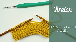 Breien  Een steek laten vallen [upl. by Limoli]