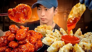 ASMR MUKBANG KOREAN FRIED CHICKEN amp MANDU ft BIBIGO  COOKING amp EATING SOUNDS  Zach Choi ASMR [upl. by Blakely]