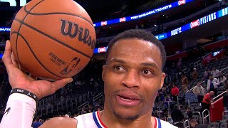 Russell Westbrook talks reaching 25000 career points Postgame Interview 🎤 [upl. by Ymmit]