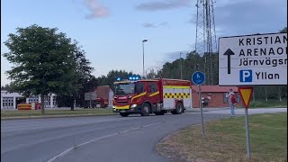 Räddningstjänsten Kristianstad 1010 på utryckning till automatlarm SE  72023 [upl. by Anne]