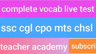 Vocab live💥💥 [upl. by Ydnys]