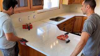 Kitchen Remodel Part 11 – New Quartz Countertops Installed [upl. by Timrek]