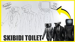 COMO DESENHAR O SKIBIDI TOILET TV MAN E CAMERA MAN PASSO A PASSO TUTORIAL [upl. by Akeme]