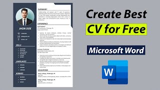 Create Best CV for Free in MS Word  Best CV Format 2022 [upl. by Alyak947]