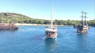 Отдых в Турции Прогулка на пиратской яхте по средиземному морю Urlaub in Kemer [upl. by Beesley]