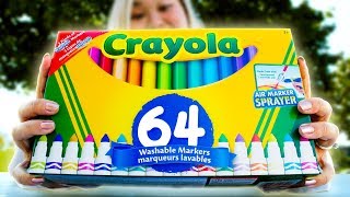 Unboxing Giant CRAYOLA Washable Markers Mystery box RARE [upl. by Sivrahc]